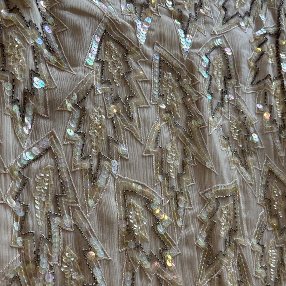 Scala Vintage 80s Elegant Sequin/Beaded Embellished Cream Dress - Picture 3 of 8